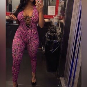 Pink Geometric Jumpsuit